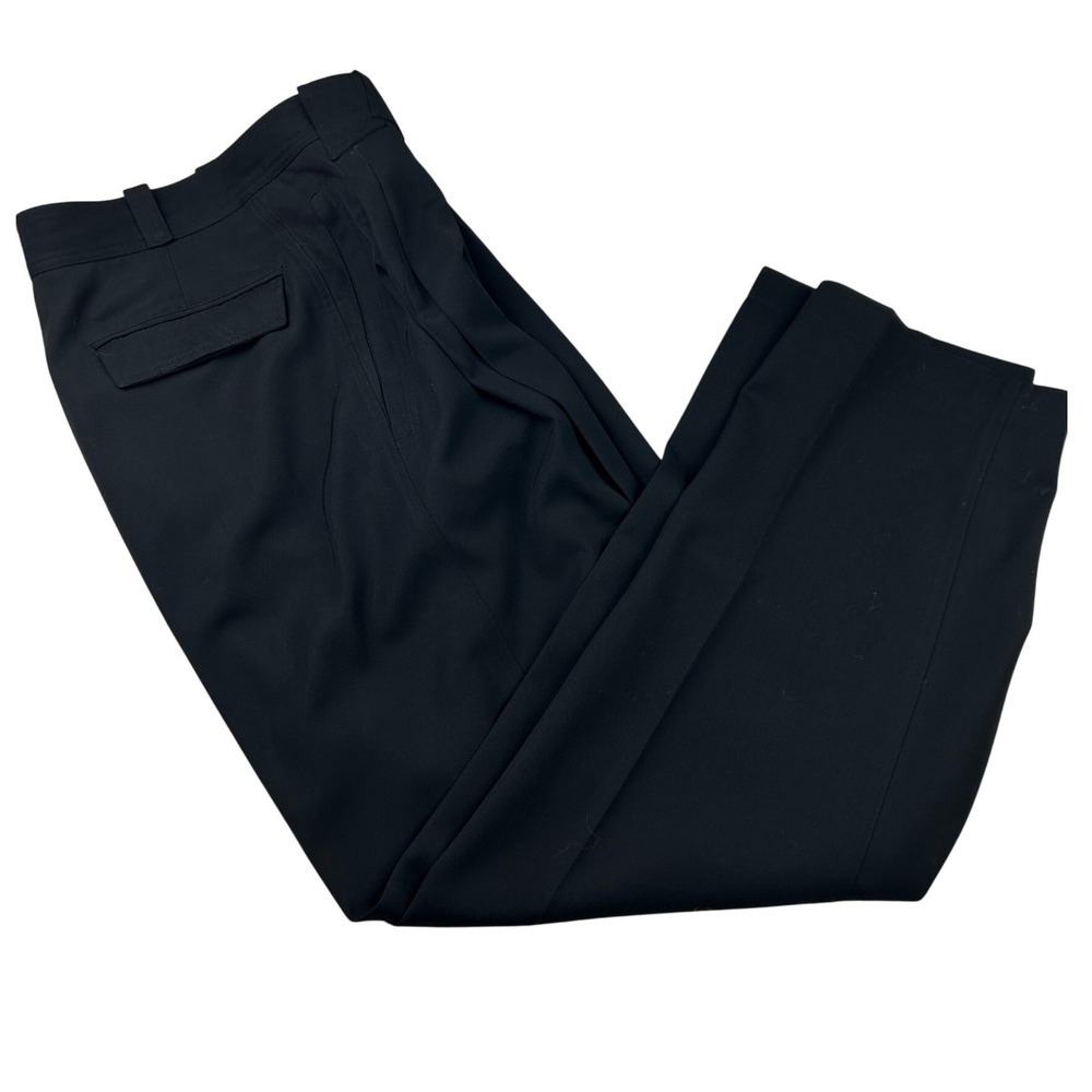 Vintage Gianni Versace Wool Pants 34 Black Pleated High Rise Made Italy 90s